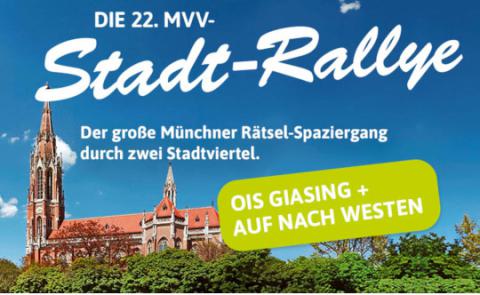 Bei dem Bild handelt es sich um das Plakat zur 22. MVV-Stadtrallye mit einer Ansicht der Heilig-Kreuz-Kirche in Obergiesing
